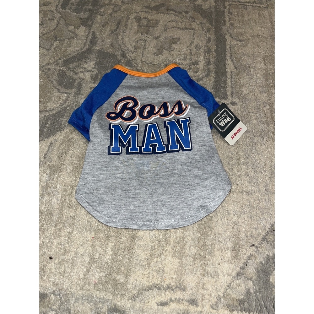 New Simply Wag Mini Boss Dog Pet Shirt Clothing Size Small 14-17"